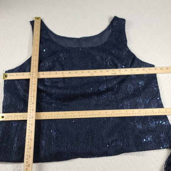 Three piece lace navy blue suit Mother of the Bride Size 24 formal wedding party - Picture 6 of 16